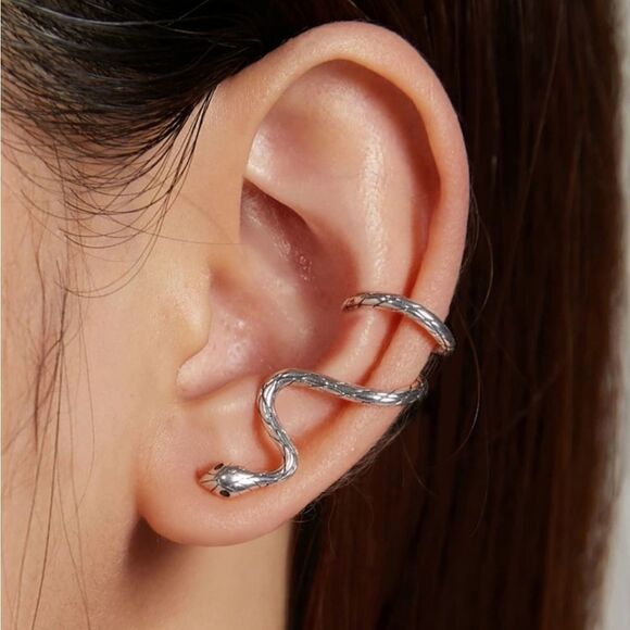 925 Sterling Silver Snake Ear Cuff - Picture 1 of 6